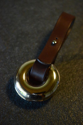 Bell #1 .                      Material : 響銅 . leather / Size : 50mm × 50mm