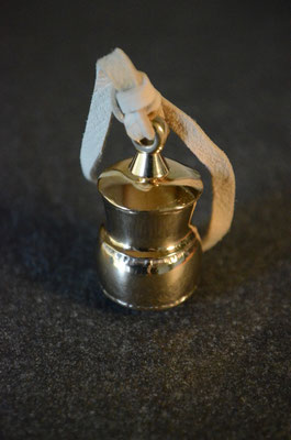 Bell #7 .                      Material : 響銅 . leather / Size : 58mm × 32mm
