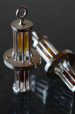 Necklace #6 .                      Material : silver 925 . Kuji Amber/ Size : 70mm × 30mm