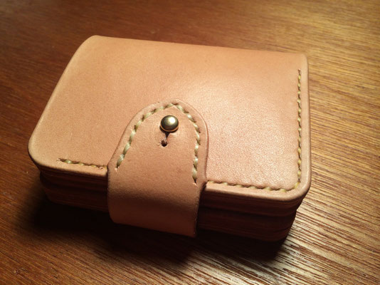 Short Wallet #2 .      Material : saddle leather / Size : 104mm × 98mm × T 21mm