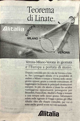 Inserto su orario ufficiale Alitalia - 1994