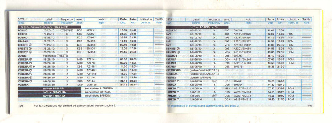 Credit: airline timetable images