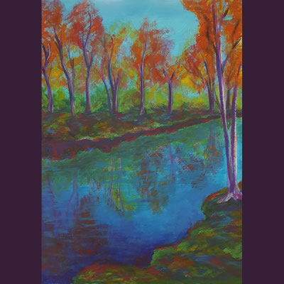 Landschaft, Acryl auf Leinwand