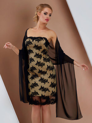 E9 - Chiffon - Fb. schwarz - Gr. 230 cm X 50 cm 