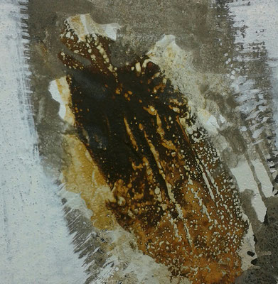 Acryl, Asche und Rost auf Leinwand 40x40cm