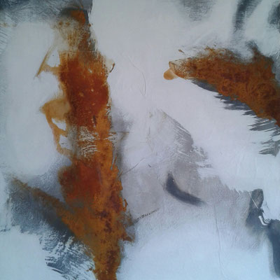 Acryl und Rost auf Leinwand 100x100cm, nicht mehr erhältlich