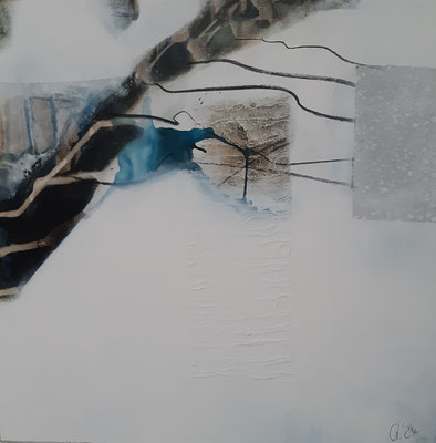 Collage, Acryl auf Leinwand 80x80cm
