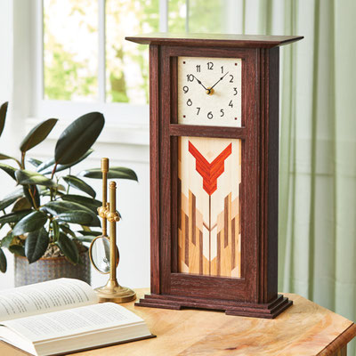 WOOD Magazine Parquet Panel Mantel Clock Plan & Parts