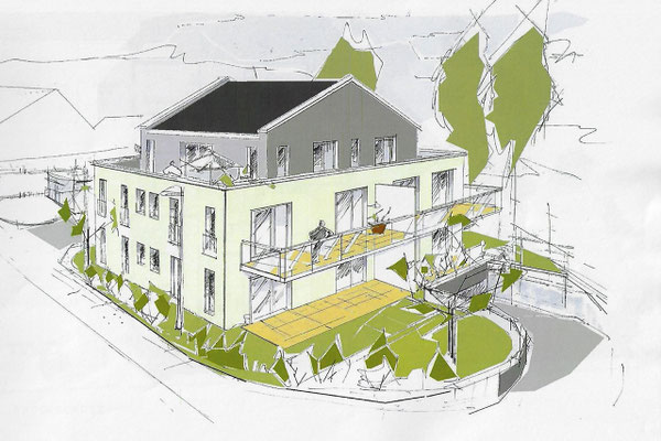Planungsbüro Augustyn Neubau MFH Ingelheim Zeichnung
