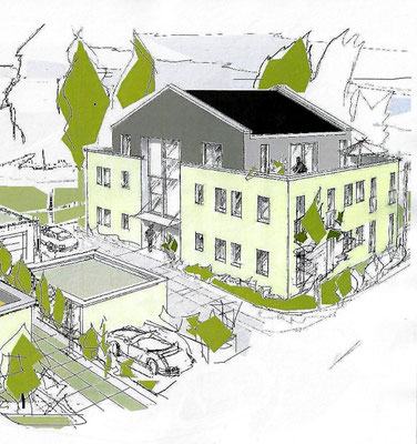 Planungsbüro Augustyn Neubau MFH Ingelheim Zeichnung