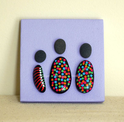 Mini family 2, galets peints