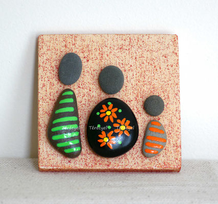 Mini family 1, galets peints