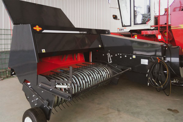Our small high-density baler machine K838. Even the is colour was modified into black/red. 