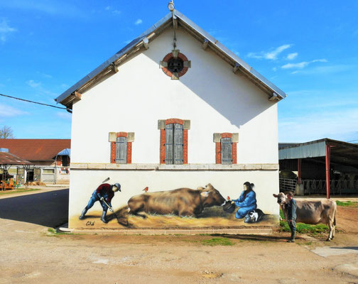 Fresque murale street art, Coron Thibaud