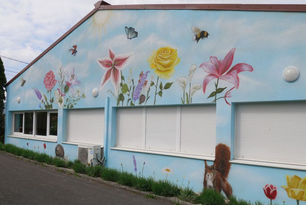 fresque murale (nature, animaux, végétaux)  à Châtillon-sur-Seine, Thibaud Coron