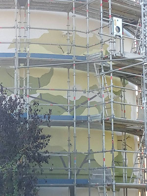 photo d'une fresque, peinture de Thibaud Coron