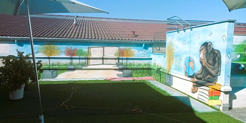 Fresque à la médiathèque de Montbard, Thibaud Coron
