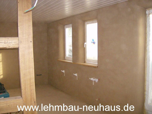 Lehm-Feinputz, Fensterlaibungen gerundet