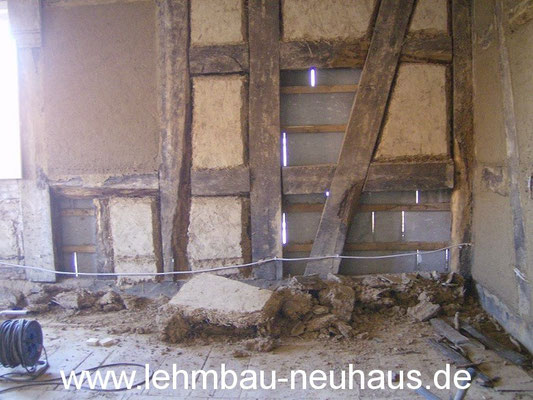 Fachwerk, Gefach-Reparatur, Neuausfachung