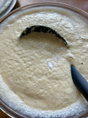 pâte baghrir sans gluten avec bicarbonate formation bulles