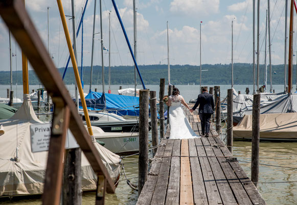 Ammersee Hochzeit Apricot Segelboot Bootsverleih