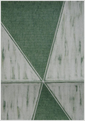 21 cm x 29,7 cm - Grünerde - Farbstift auf Papier - 2020 - ( " DNA - Farben-Chakren " )