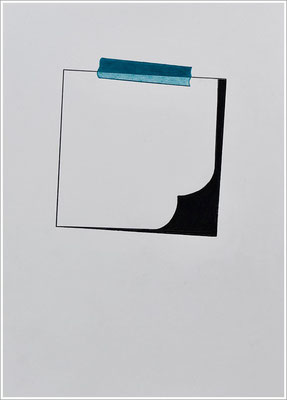Bleistift, Farbstift auf Papier, 21 cm x 29,7 cm, - 2024 ( " Packungsbeilage / Beipackzettel - absichtlich leer " )