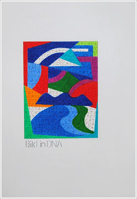 Farbstift, Pigmenttinte-Liner auf Papier, 21 cm x 29,7 cm, - 2021 ( " Bild in DNA gespeichert " )