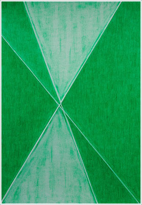 21 cm x 29,7 cm - Smaragdgrün - Farbstift auf Papier - 2017 - ( " DNA - Farben-Chakren " )