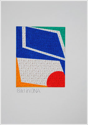 Farbstift, Pigmenttinte-Liner auf Papier, 21 cm x 29,7 cm, - 2021 ( " Bild in DNA gespeichert " )