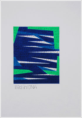 Farbstift, Pigmenttinte-Liner auf Papier, 21 cm x 29,7 cm, - 2021 ( " Bild in DNA gespeichert " )