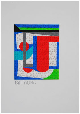 Farbstift, Pigmenttinte-Liner auf Papier, 21 cm x 29,7 cm, - 2021 ( " Bild in DNA gespeichert " )