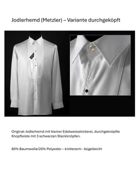 Jodlerhemd, versch. Grössen; Preis 100.-