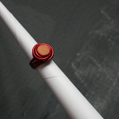 Alu-Draht rot mit Taftstoff 1