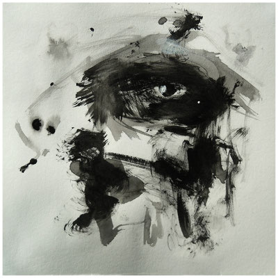 unberechenbar (Acryl auf getöntem Papier, 280g/m², 20,5 x 20,5 cm)