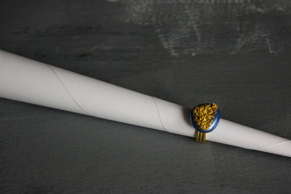Alu-Draht golden, Gips, Flechte vergoldet