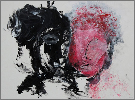 das schlechte Gewissen (Acryl, Fineliner, Toilettenpapier auf Papier, 265g/m², 40 x 30 cm)