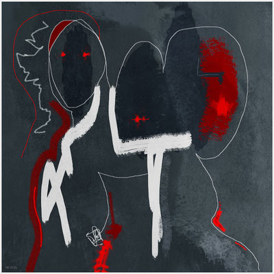 Das Übel hat viele Gesichter. (mixed media)