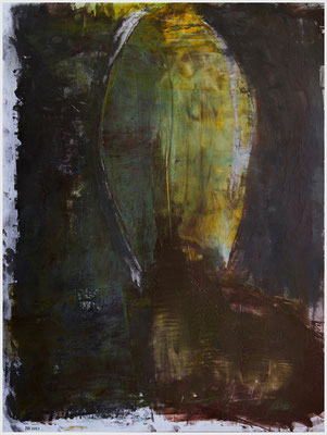 Charon - Fährmann des Styx (Acryl metallic, Graphitpulver auf Fotopapier, 30,5 x 40,1 cm)