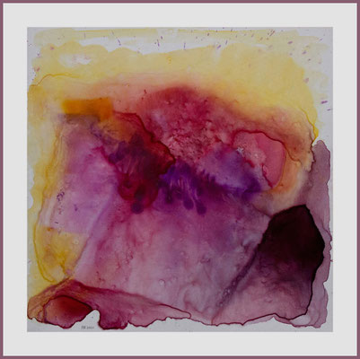 Alpenglühen (Aquarell auf Fotopapier, 30 x 30 cm)
