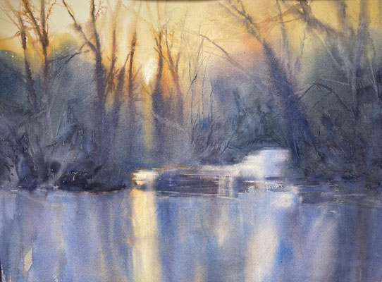 The Morning Arrived in a Blaze - watercolour - 76 x 95