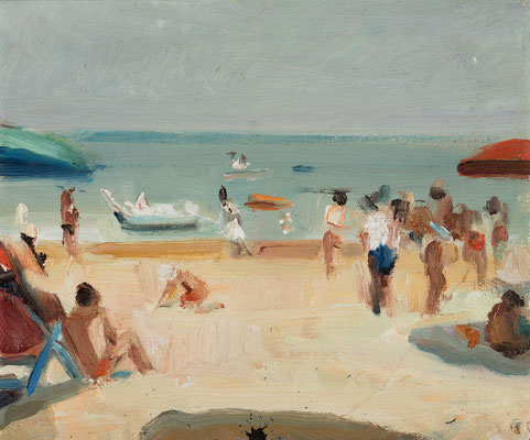 "MARE1” (MEER1) Emaille auf Leinwand cm 25x30