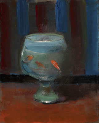 "PESCI ROSSI" (ROTE FISCHE) Mischtechnik auf Leinwand cm 50x40