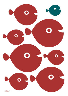 LUSTIGE FISCHE (rot)