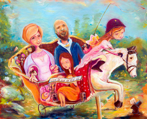 Für Familie G.  50x60 cm Öl auf Holz