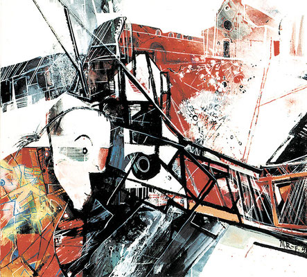 Bild, "An der Klosterbrücke", Acryl, 140 x 130 cm