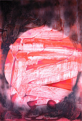 Bild, "Aggression der Hitze", Mischtechnik, 70 x 100 cm