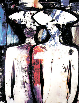 Bild, "Die Anonymen 3", Mischtechnik, 100 x 130 cm