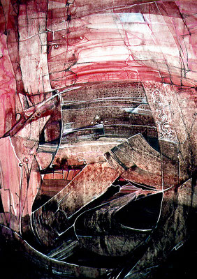 Bild, "Paraphrasen 4", Mischtechnik, 70 x 100 cm