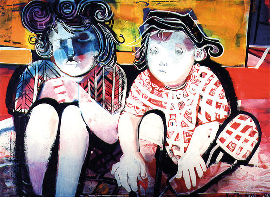 Bild, "Im Kinderzimmer", Acryl, 100 x 70 cm, verkauft